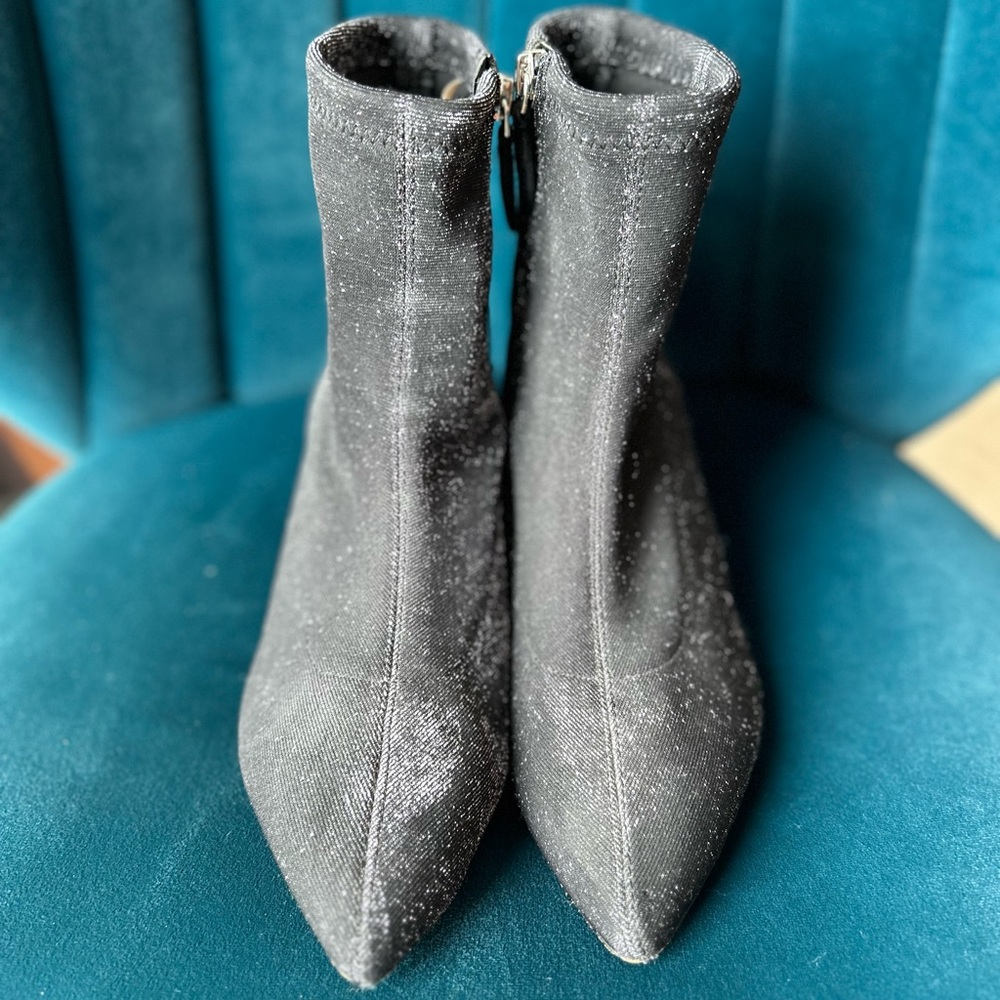 Rebecca Minkoff Glitter Black Ankle Boots